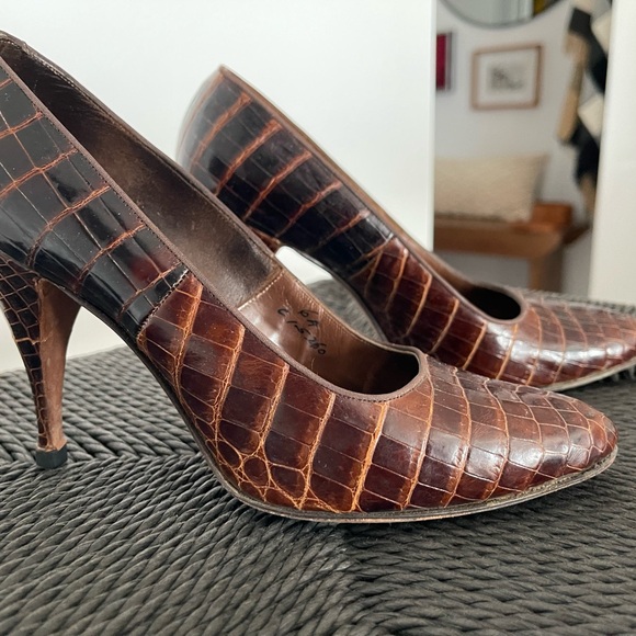 Vintage impeccable crocodile Andrew Geller size 6A - narrow feet - Picture 7 of 9